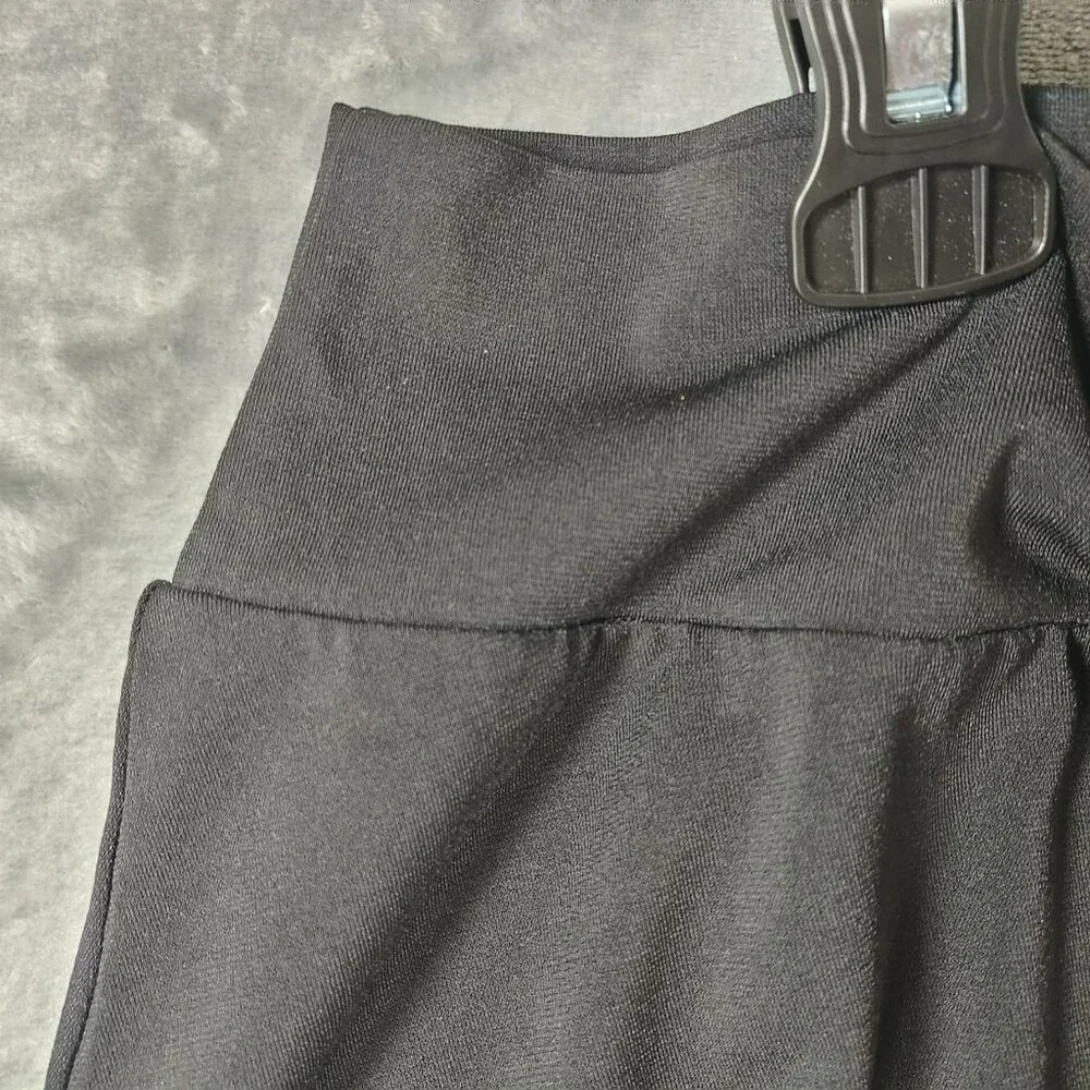 Cato Womens Black A Line Midi Skirt Size Large Stretch Knit Casual Work Travel - Picture 2 of 7